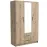 Skriňa Pino 1 120,2cm  so zrkadlom – dub artisan, trojdverová, zásuvky