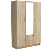 Skriňa Pino 1 120,2cm  so zrkadlom – sonoma, trojdverová, zásuvky