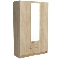 Skriňa Pino 1 120,2cm  so zrkadlom – sonoma, trojdverová, zásuvky