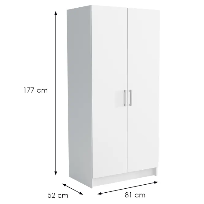 Skriňa Pino 2 81cm – biela, dvojdverová,3