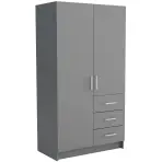 Skriňa Pino 3 96cm – grafit, dvojdverová, zásuvky