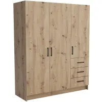 Skriňa Pino 4 144cm – dub artisan, trojdverová, zásuvky