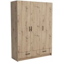 Skriňa Pino 5 144cm – dub artisan, trojdverová, zásuvky