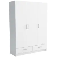 Skriňa Pino 5 144cm – biela, trojdverová, zásuvky