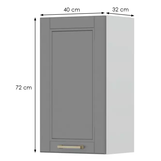 Kuchynská skrinka Tara V7-40-1k/4 graphite mat
