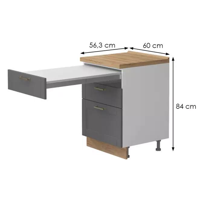 Kuchynská skrinka Tara R-60-3fs/4 standard graphite mat