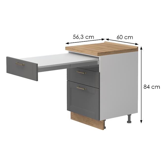 Kuchynská skrinka Tara R-60-3fs/4 standard graphite mat