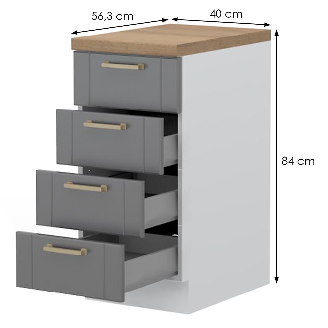 Kuchynská skrinka Tara R-40-4mbox/4 4s graphite mat