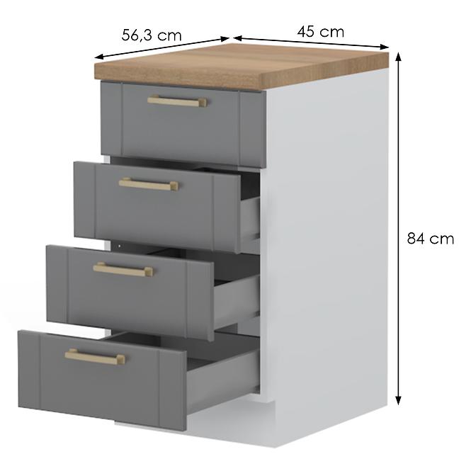 Kuchynská skrinka Tara R-45-4mbox/4 4s graphite mat
