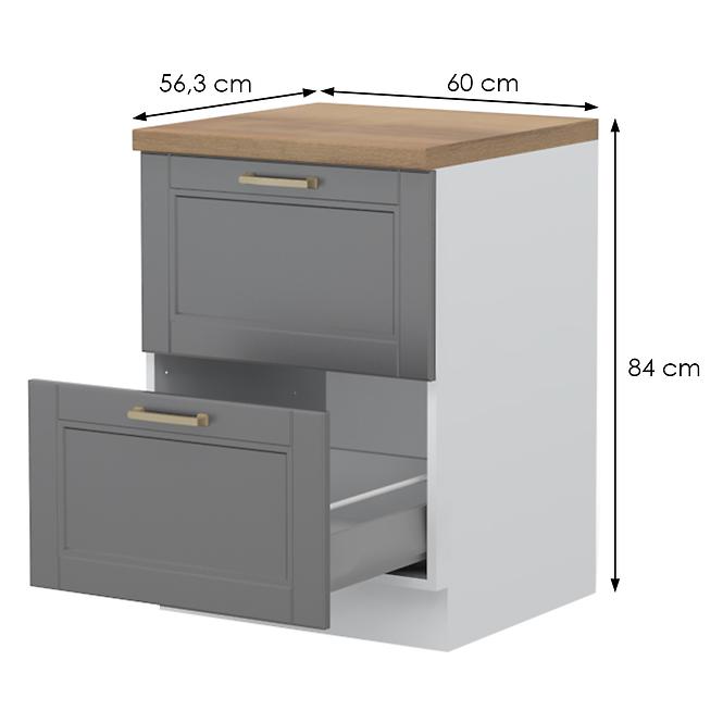 Kuchynská skrinka Tara R-60-2mbox/4 2s graphite mat