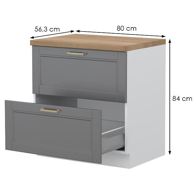 Kuchynská skrinka Tara R-80-2mbox/4 2s graphite mat