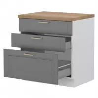 Kuchynská skrinka Tara R-80-3mbox/4 3s graphite mat