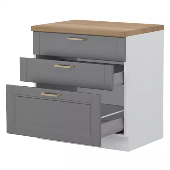 Kuchynská skrinka Tara R-80-3mbox/4 3s graphite mat