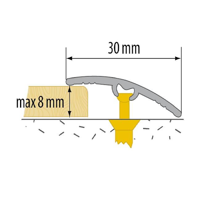 Lišta ochranná LW 30 5W1 C35 0,93m čierny