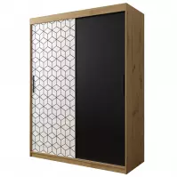 Skriňa Heksagon 150 dub artisan/biela/čierna Skriňa Heksagon 150 dub artisan/biela/čierna