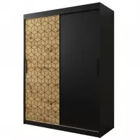 Skriňa Heksagon 150 čierna/dub artisan/čierna Skriňa Heksagon 150 čierna/dub artisan/čierna
