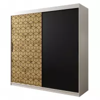 Skriňa Heksagon 200 biela/dub artisan/čierna Skriňa Heksagon 200 biela/dub artisan/čierna