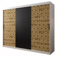 Skriňa Heksagon 250 biela/dub artisan/čierna Skriňa Heksagon 250 biela/dub artisan/čierna