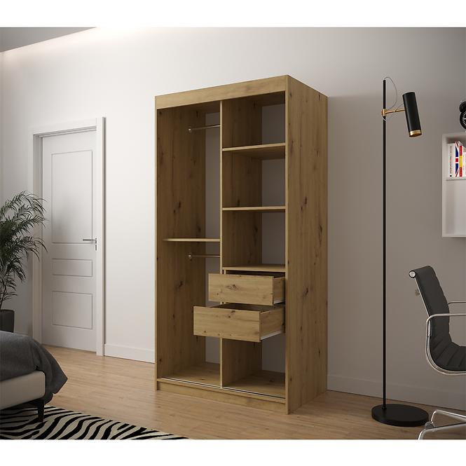 Skriňa Heksagon 1 100 dub artisan/biela