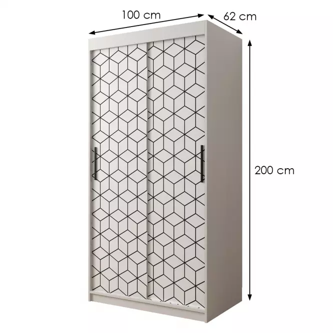 Skriňa Heksagon 1 100 biela/biela
