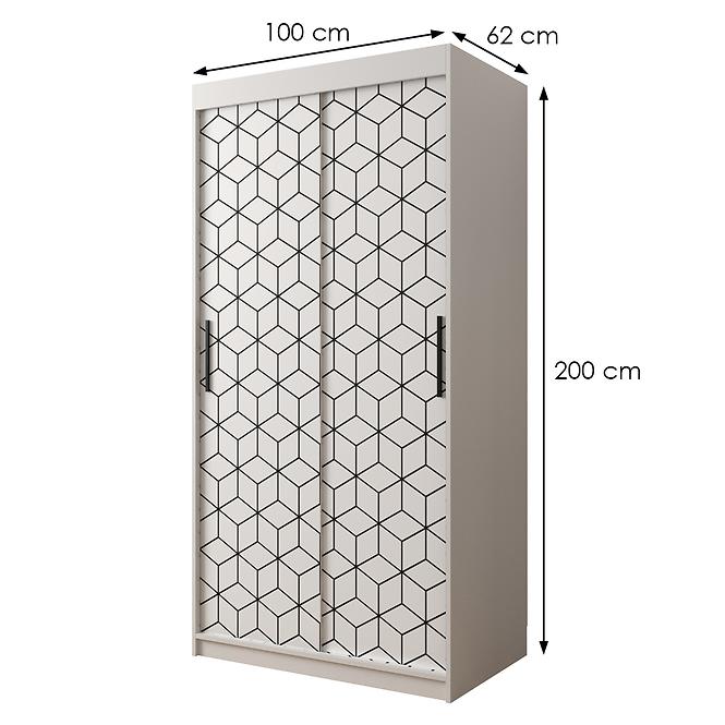 Skriňa Heksagon 1 100 biela/biela