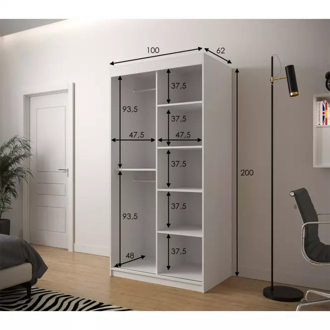 Skriňa Heksagon 1 100 biela/biela