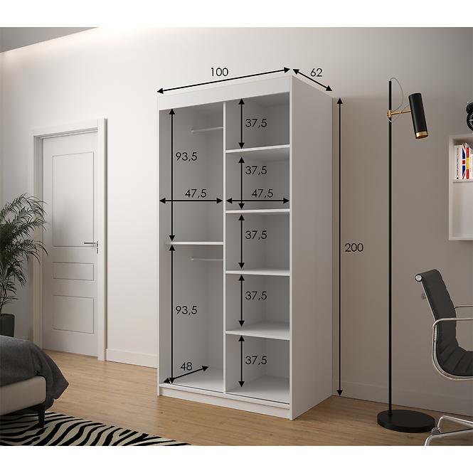 Skriňa Heksagon 1 100 biela/biela