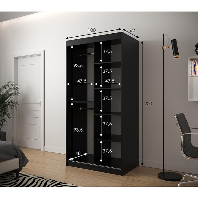 Skriňa Heksagon 1 100 čierna/biela