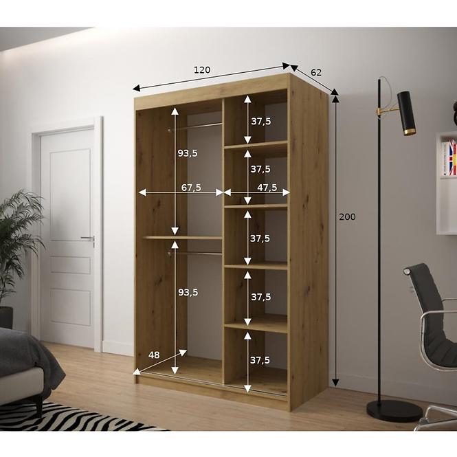 Skriňa Heksagon 1 120 dub artisan/biela