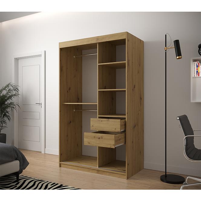 Skriňa Heksagon 1 120 dub artisan/biela