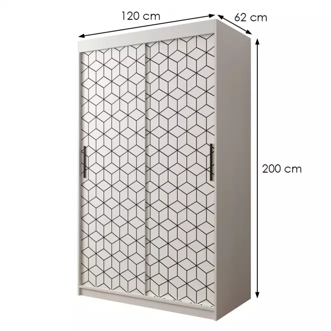 Skriňa Heksagon 1 120 biela/biela