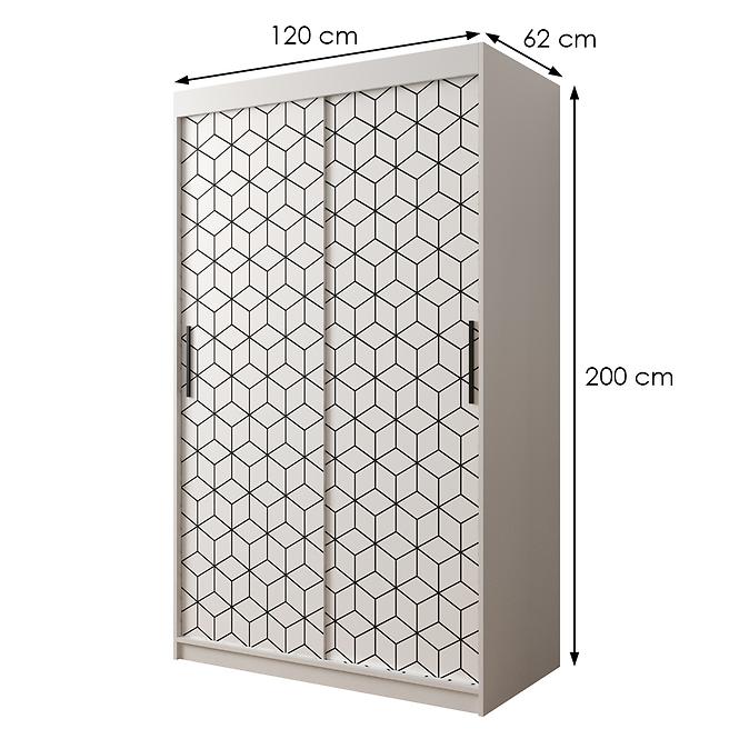 Skriňa Heksagon 1 120 biela/biela