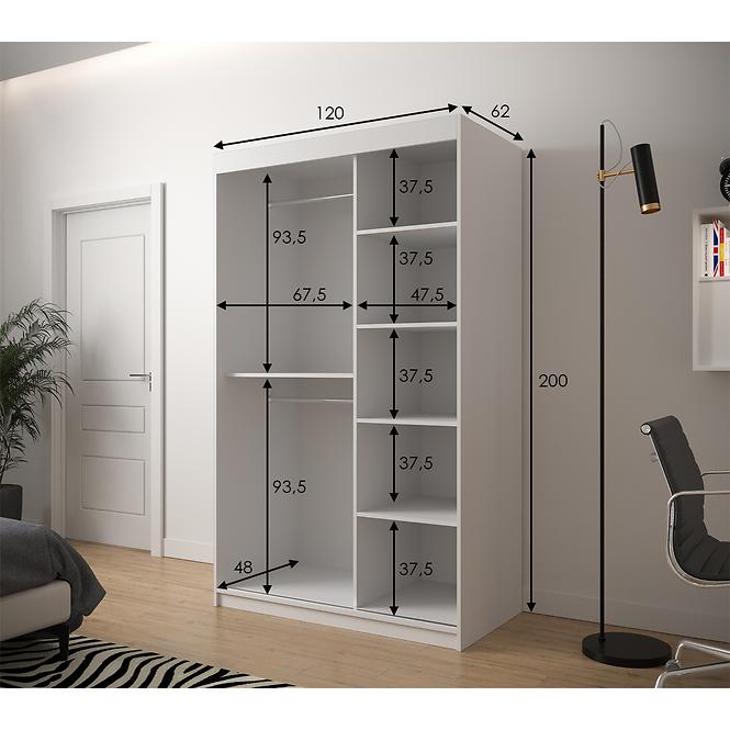 Skriňa Heksagon 1 120 biela/biela