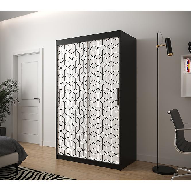 Skriňa Heksagon 1 120 čierna/biela,6