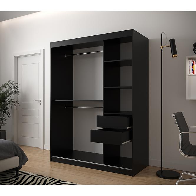 Skriňa Heksagon 1 150 čierna/dub artisan