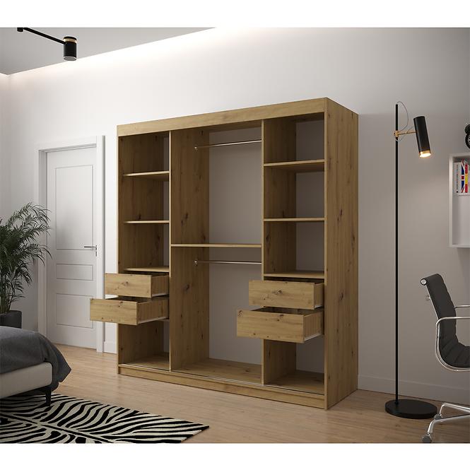 Skriňa Heksagon 1 180 dub artisan/biela