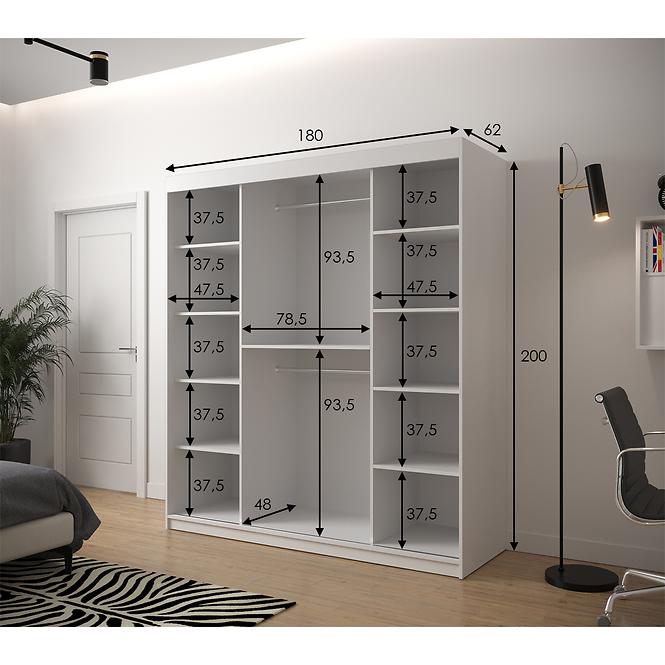 Skriňa Heksagon 1 180 biela/biela