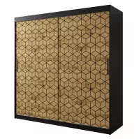 Skriňa Heksagon 1 200 čierna/dub artisan