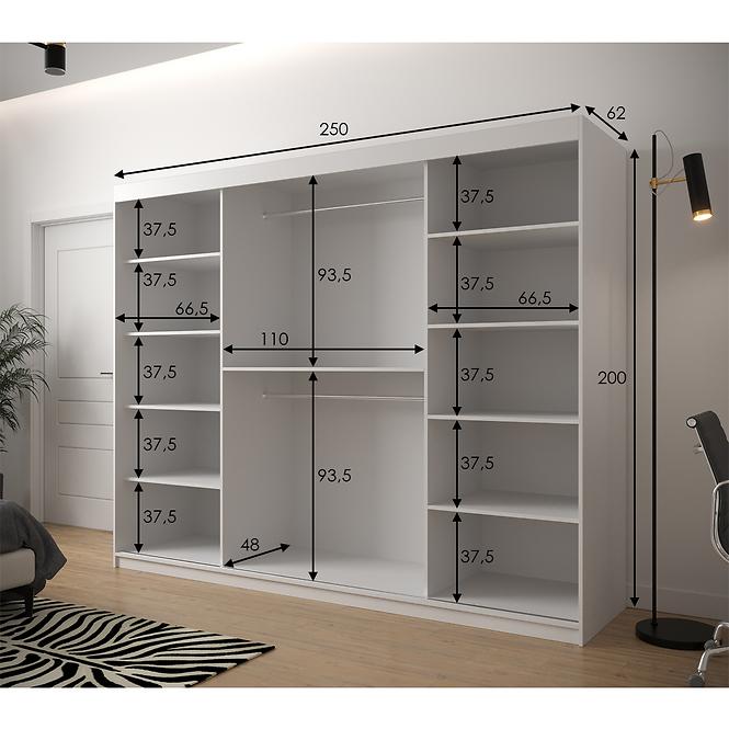 Skriňa Heksagon 1 250 biela/biela