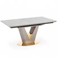 Rozkladací stôl Valentino 160/220x90cm Popolavý/Svetlý – Popolavý/Zlatá