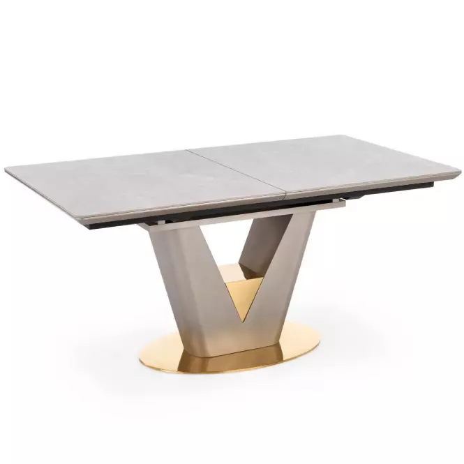 Rozkladací stôl Valentino 160/220x90cm Popolavý/Svetlý – Popolavý/Zlatá