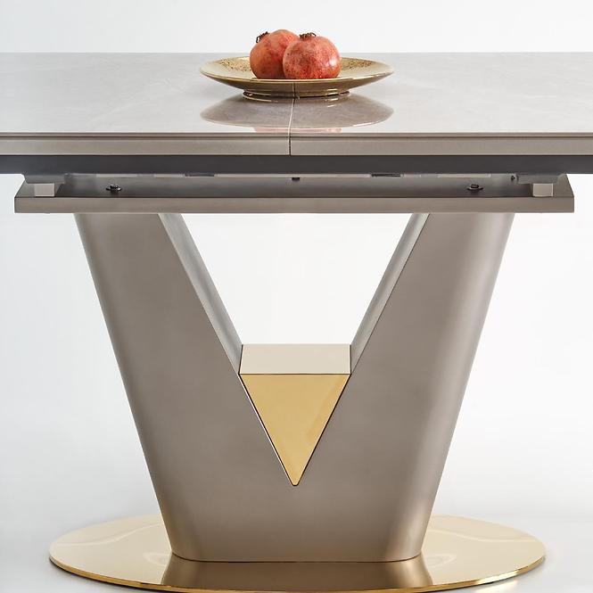 Rozkladací stôl Valentino 160/220x90cm Popolavý/Svetlý – Popolavý/Zlatá