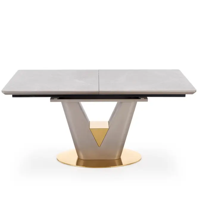 Rozkladací stôl Valentino 160/220x90cm Popolavý/Svetlý – Popolavý/Zlatá,2
