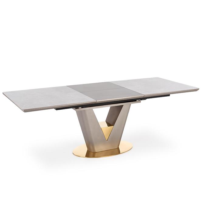 Rozkladací stôl Valentino 160/220x90cm Popolavý/Svetlý – Popolavý/Zlatá,4