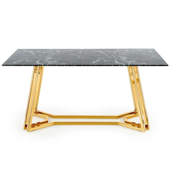 Stôl Konami 160 Sklo/Oceľ – Čierna/Zlatá
