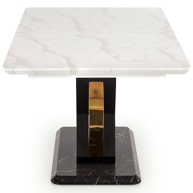 Rozkladací stôl Vincenzo 160/200x90cm Mdf/Oceľ – Biely/Čierna