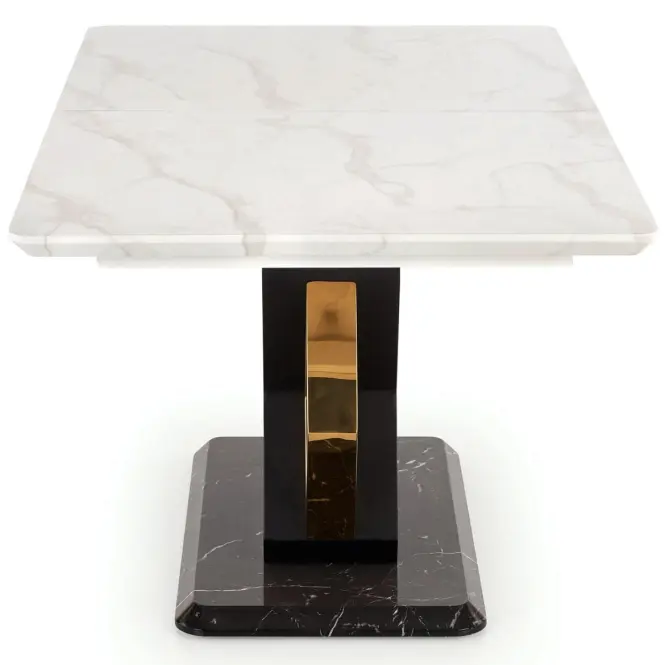 Rozkladací stôl Vincenzo 160/200x90cm Mdf/Oceľ – Biely/Čierna,4