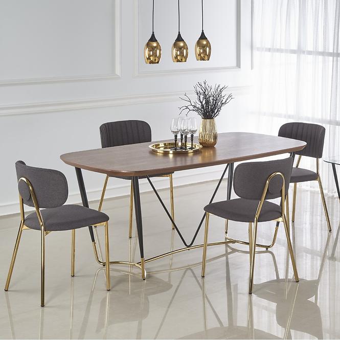 Stôl Manchester 180 Mdf/Oceľ – Orech/Zlatá