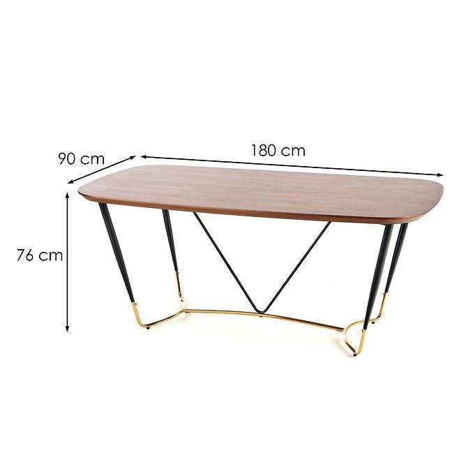 Stôl Manchester 180 Mdf/Oceľ – Orech/Zlatá