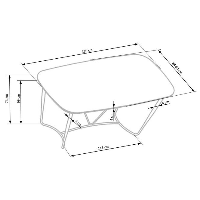Stôl Manchester 180 Mdf/Oceľ – Orech/Zlatá